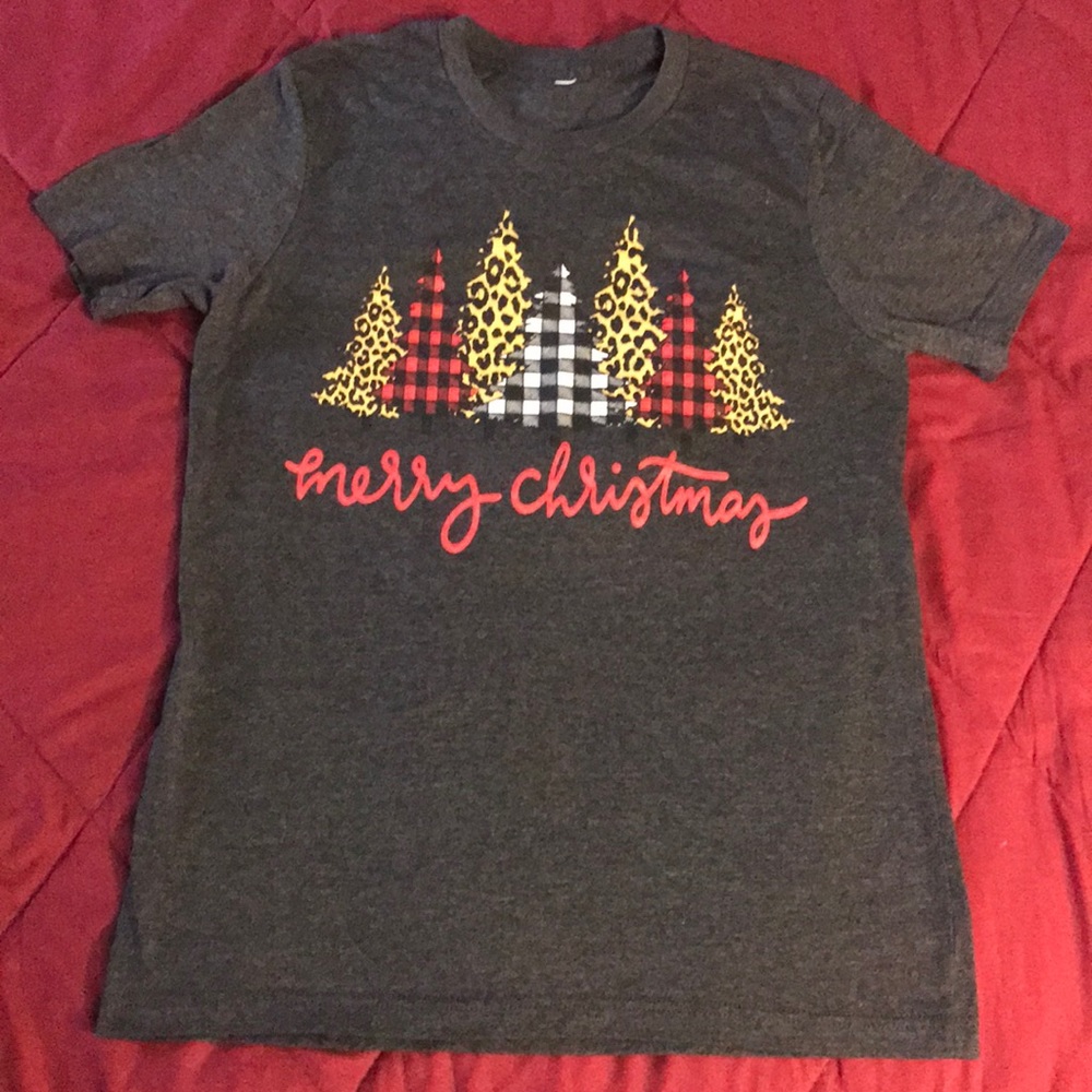 Merry Christmas gray tee shirt